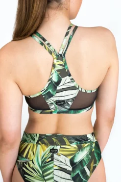 Dragonfly Victoria Sports Bra - Fresh Leaf Print