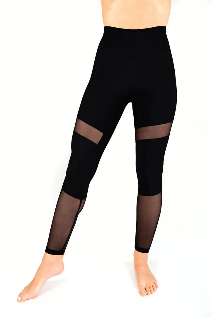 Dragonfly Barbara Leggings - Black Mesh All Pole Wear