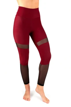 All Pole Wear Dragonfly Barbara Leggings - Burgundy Mesh