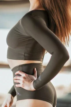 All Pole Wear Dragonfly Pavi Crop Top - Khaki