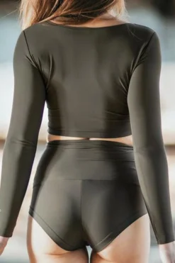 All Pole Wear Dragonfly Pavi Crop Top - Khaki