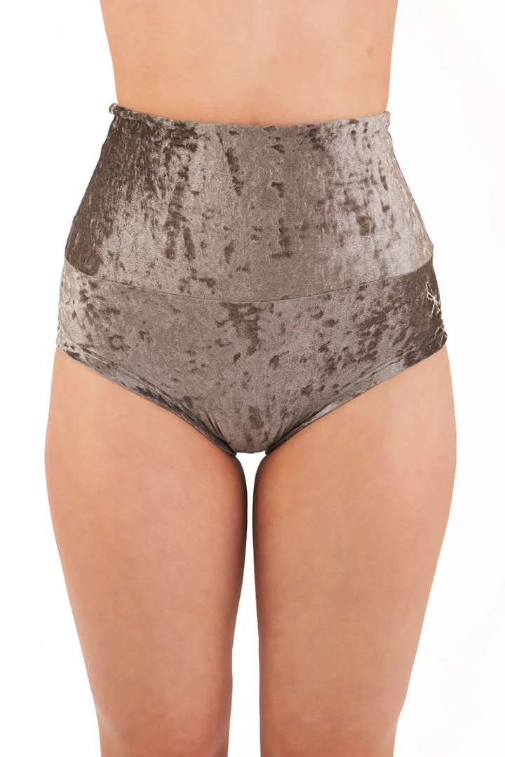 Dragonfly Betty High-Waisted Shorts - Velvet Stone All Pole Wear