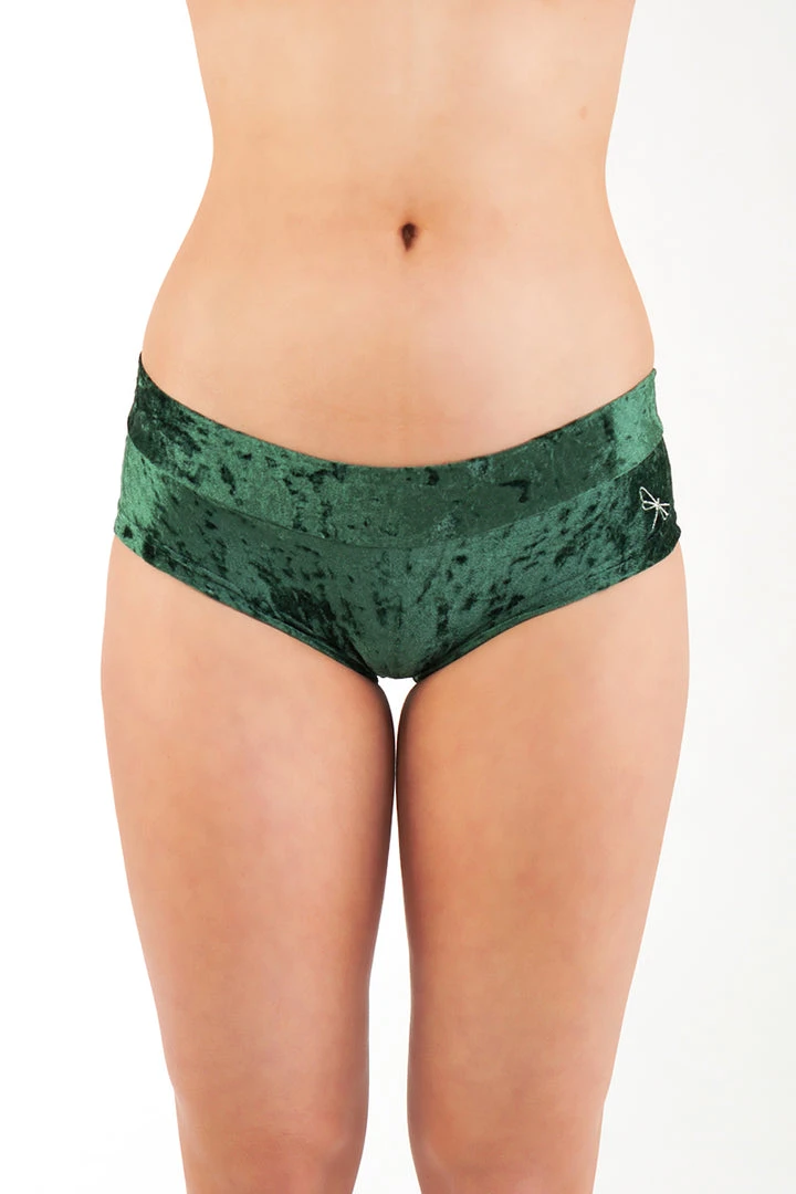 Dragonfly Hot Pants - Velvet Emerald All Pole Wear