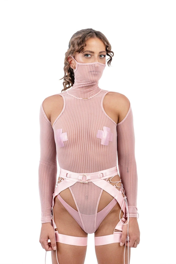 All Pole Wear Naughty Thoughts XXX Rated See Through Bodysuit - Pink