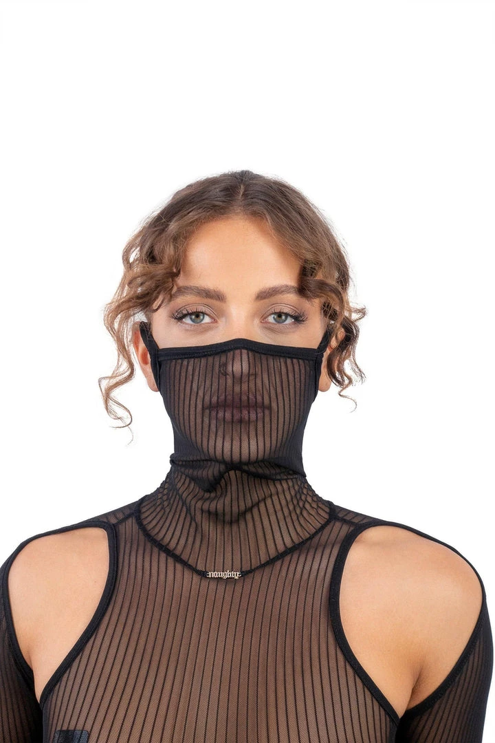 All Pole Wear Naughty Thoughts XXX Rated See Through Bodysuit - Black