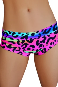 Cleo The Hurricane Hot Pants - Neon Leopard