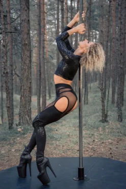 Back In Stock Paradise Chick Superhero Series Sticky Garter Leggings - Black Leopard