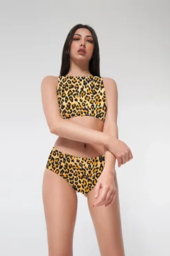 All Pole Wear Pole Addict Cross Back Top - Sunrise Leopard