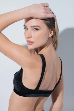 RAD Sparkle Halter Top - Velvet Black