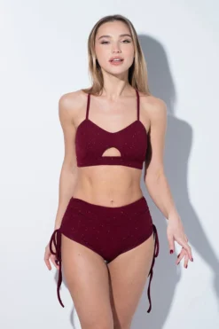 All Pole Wear RAD Glitter Side String Shorts - Red