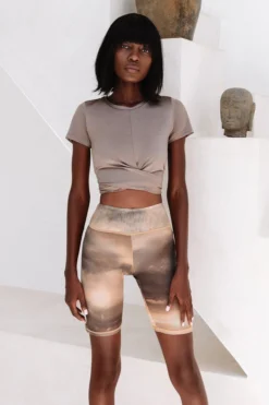 All Pole Wear Creatures Of XIX Heavenly Mesh Biker Shorts - Desert Skies