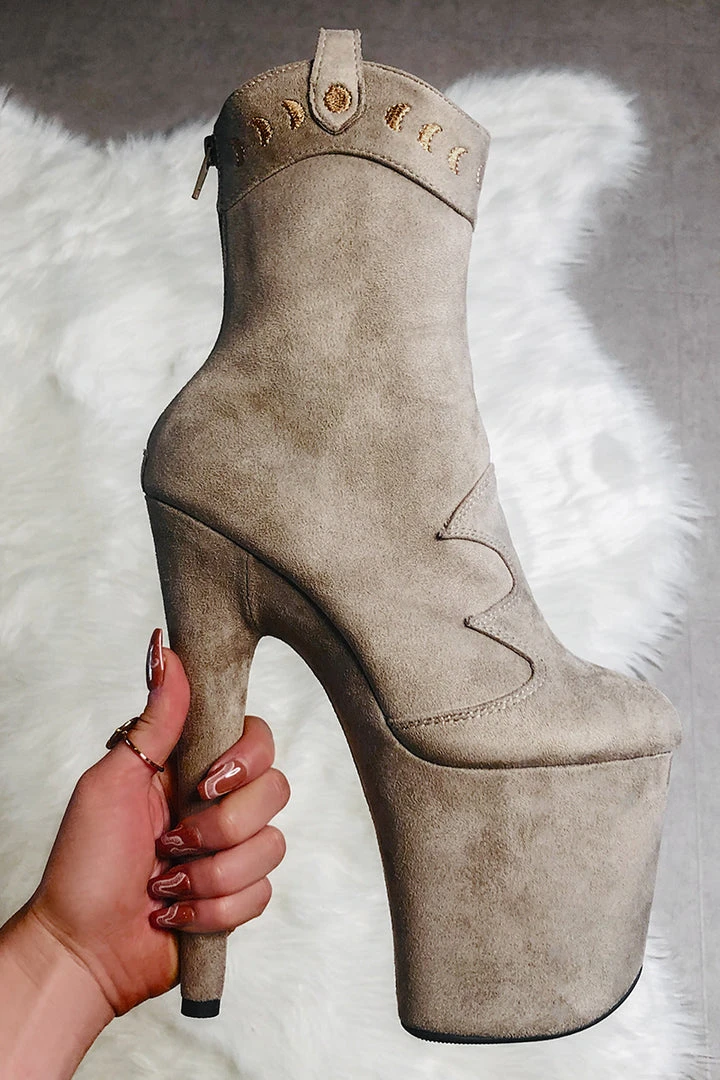 Hella Heels Ride 'em 8inch Boots - Dusky Shoes