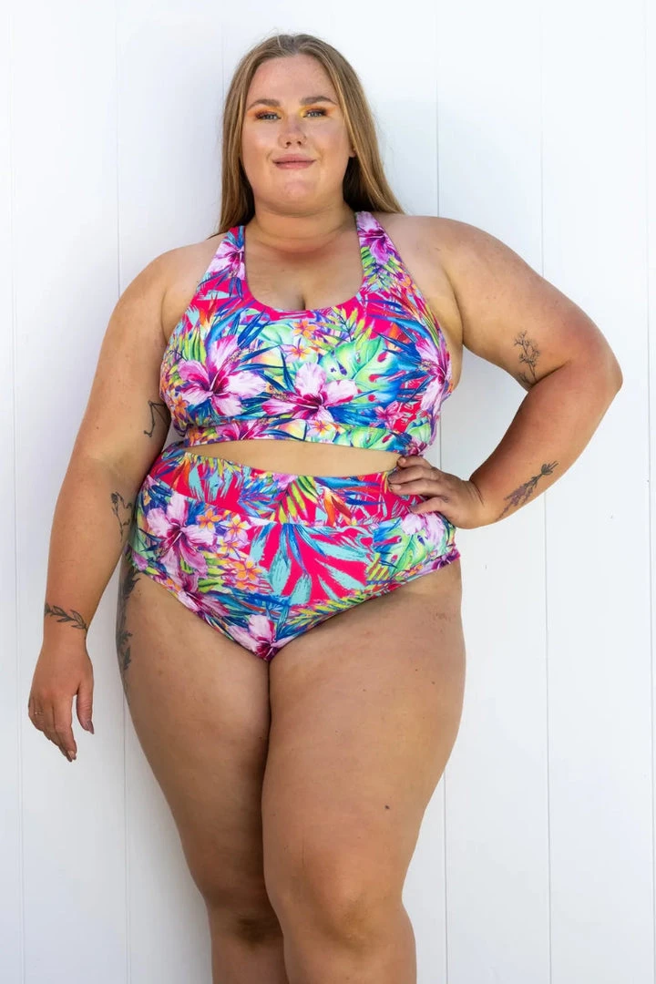 New In AMBR Designs High Waist Shorts - Aloha