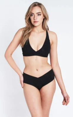 Lunalae Luminous Low Waist Shorts - Black Sparkle