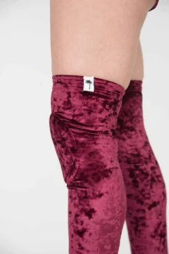 Paradise Chick Animal Leg Warmers (with Kneepads) - Burgundy Velvet Accessories