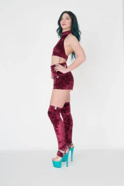 Paradise Chick Animal Leg Warmers (with Kneepads) - Burgundy Velvet Accessories