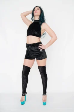 Paradise Chick Animal Leg Warmers (with Kneepads) - Black Velvet Accessories