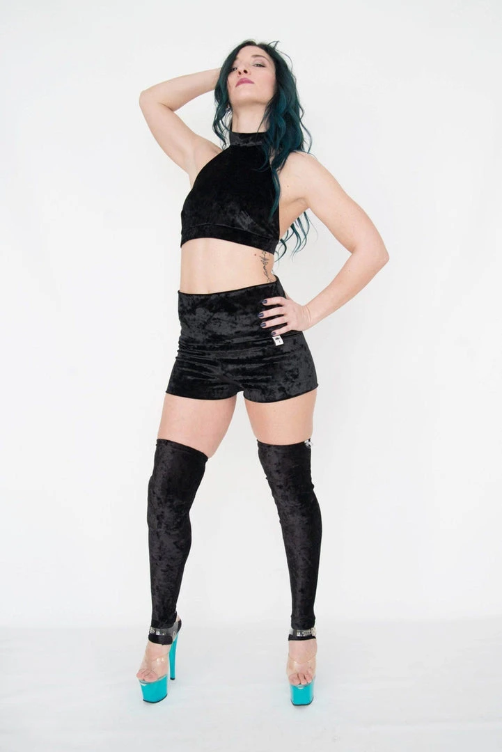 Paradise Chick Animal Leg Warmers (with Kneepads) - Black Velvet Accessories