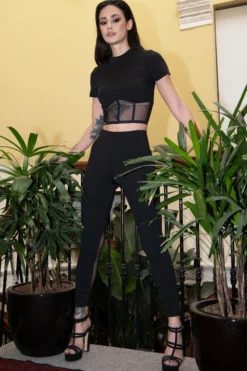 Paradise Chick Sirène Back Seam Leggings - Black