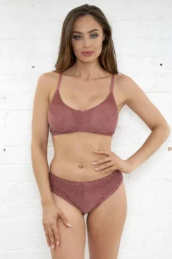 Lunalae Lana Low Rise Shorts - Dusty Rose Velvet All Pole Wear