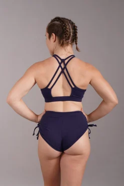 Off The Pole Embossed Sports Bra - Navy Blue All Pole Wear