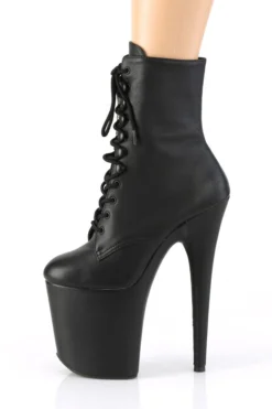 Pleaser USA Flamingo-1020LWR 8inch Real Leather Boots - Matte Black Shoes