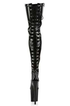 Pleaser USA Flamingo-3063 8inch Thigh High Pleaser Boots - Patent Black Shoes