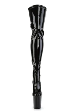 Pleaser USA Flamingo-3063 8inch Thigh High Pleaser Boots - Patent Black Shoes