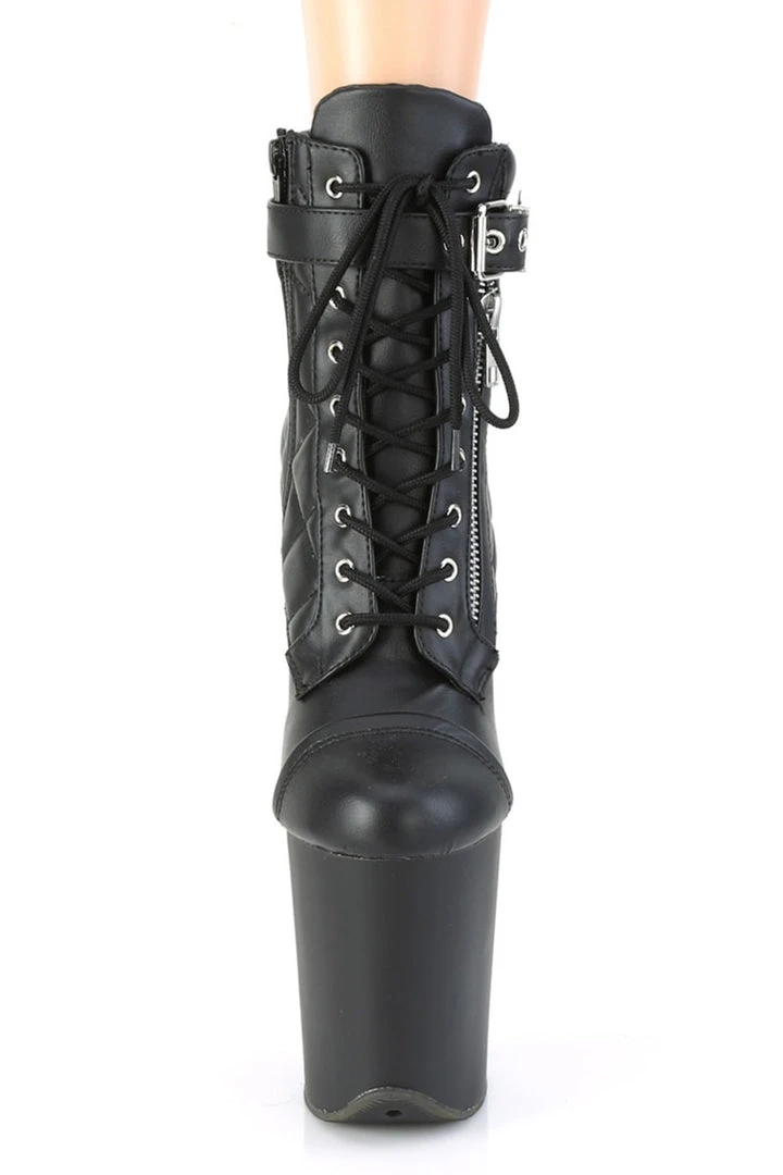 Pleaser USA Flamingo-800 8inch Pleaser Boots - Matte Black Shoes