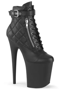 Pleaser USA Flamingo-800 8inch Pleaser Boots - Matte Black Shoes