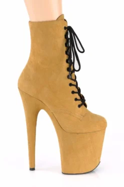 Shoes Pleaser USA Flamingo-1020FS Faux Suede 8inch Pleaser Boots - Mustard