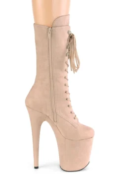 Pleaser USA Flamingo-1050FS Faux Suede 8inch Pleaser Boots - Beige