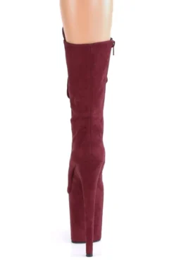 Pleaser USA Flamingo-1050FS Faux Suede 8inch Pleaser Boots - Burgundy Shoes