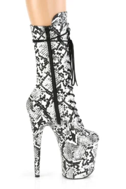 Pleaser USA Flamingo-1050SP 8inch Pleaser Boots - White Snake Shoes