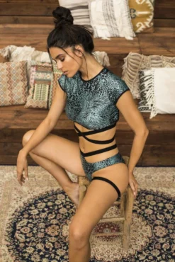 Paradise Chick Frankie Garter Shorts - Petrol Back In Stock