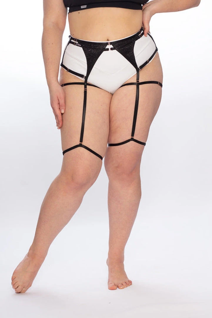 Queen Accessories Queen Garter Belt - Black Shine