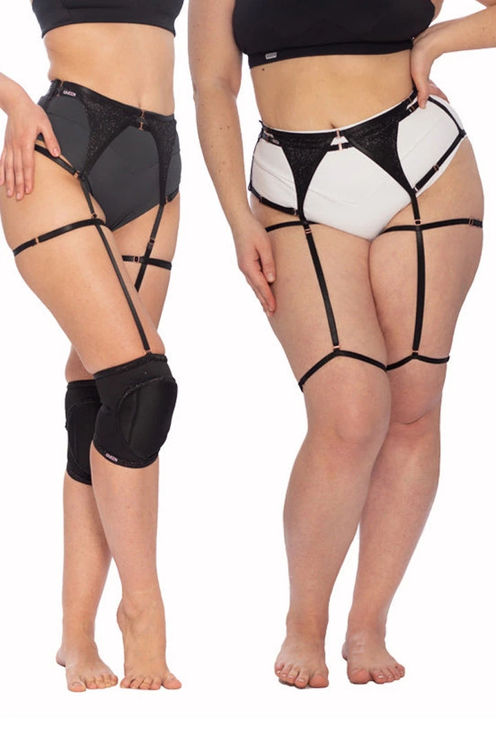 Queen Accessories Queen Garter Belt - Black Shine