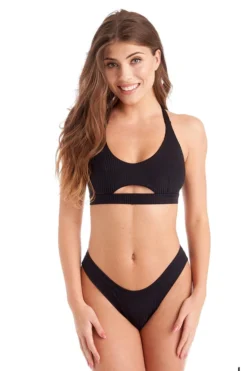 Back In Stock Bandurska Giselle Bottoms - Ribbed Black