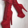 Hella Heels High BabyDoll 8inch Boots - Dark Red