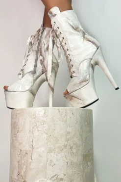 Hella Heels Renaissance Open Toe 7inch Boots - Hope