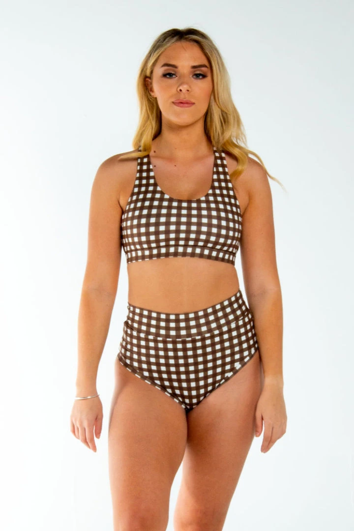 AMBR Designs Eco Crop Top - Gingham New In