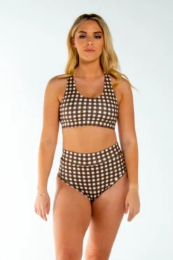 AMBR Designs High Waist Shorts - Gingham New In