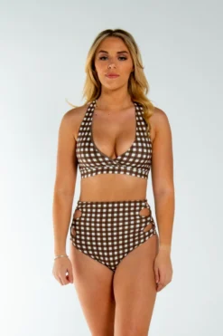 AMBR Designs Halter Crop Top - Gingham New In