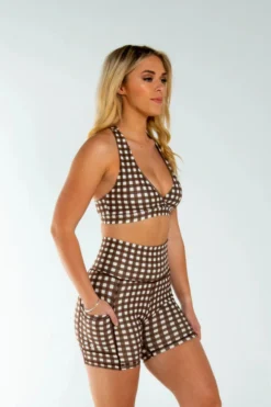 AMBR Designs Eco Biker Shorts - Gingham New In