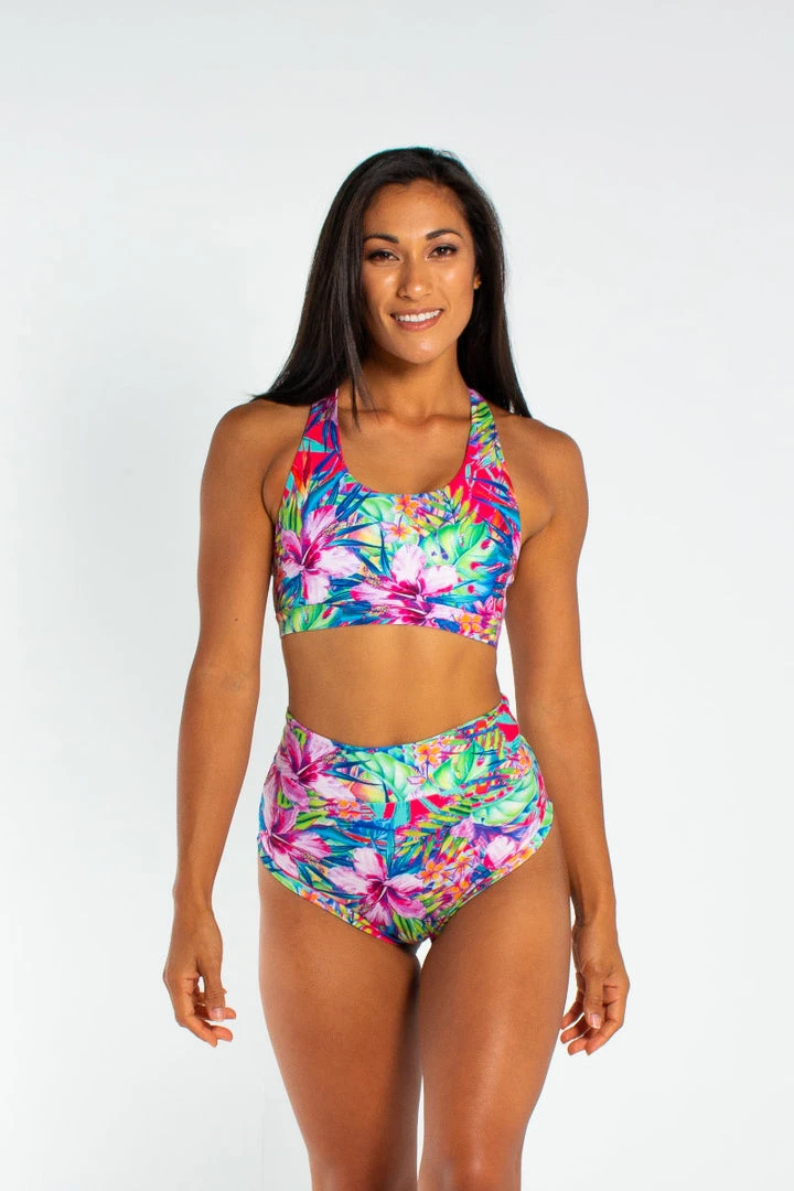 New In AMBR Designs High Waist Shorts - Aloha