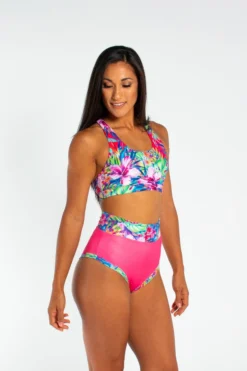 New In AMBR Designs High Waist Shorts - Aloha