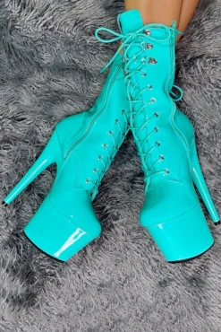 Hella Heels LipKit 7inch Boots - Minted Shoes