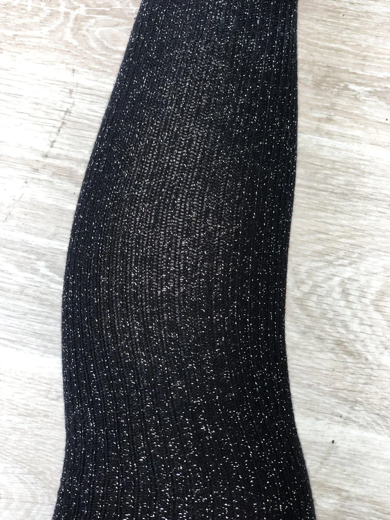 Lunalae Thigh High Socks - Black Sparkle Accessories