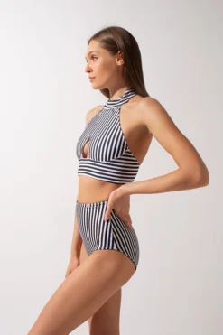 Shark Polewear Double-sided High Waist Shorts - Striped/Black