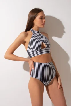 Shark Polewear Double-sided High Waist Shorts - Striped/Black